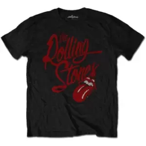 Image of The Rolling Stones - Script Logo Unisex Small T-Shirt - Black