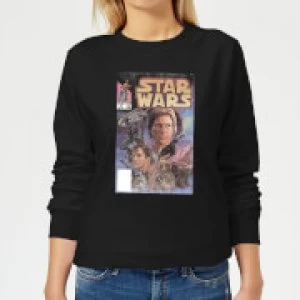 Image of Star Wars Classic Comic Book Cover Womens Sweatshirt - Black - M