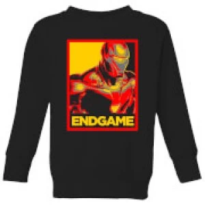 Image of Avengers Endgame Iron Man Poster Kids Sweatshirt - Black - 3-4 Years
