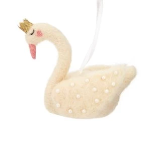 Image of Sass & Belle Freya Swan Felt Hanging Decoration