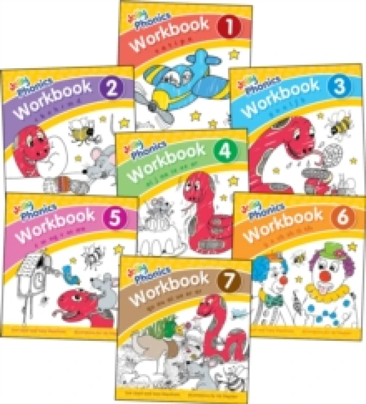 Image of Jolly Phonics Workbooks 1-7 : in Precursive Letters (British English edition) Paperback / softback