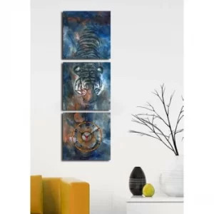 Image of 3P2828CS-2 Multicolor Decorative Canvas Wall Clock (3 Pieces)