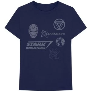 Image of Marvel Comics - Iron Man Stark Expo Mens Medium T-Shirt - Navy Blue