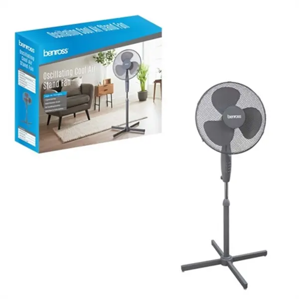 Image of Benross 16" Oscillating Stand Fan - Grey
