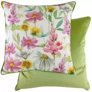 Image of Evans Lichfield - Wild Flowers Ava Floral Print Cushion Cover, Multi, 43 x 43 Cm