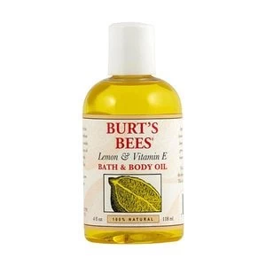 Image of Burts Bees Lemon and Vitamin E Body and Bath Oil 115ml