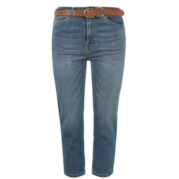 Image of SoulCal Belt Crop Jeans Ladies - Mid Wash