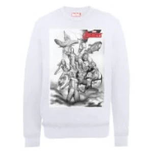 Image of Marvel Avengers Assemble Team Sketch Sweatshirt - White - M