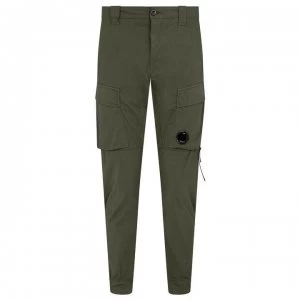Image of CP COMPANY Garment Dyed Stretch Sateen Cargo Pants - Olive 665