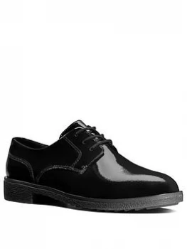 Image of Clarks Griffin Lane Wide Fit Brogues - Black Patent, Size 6, Women