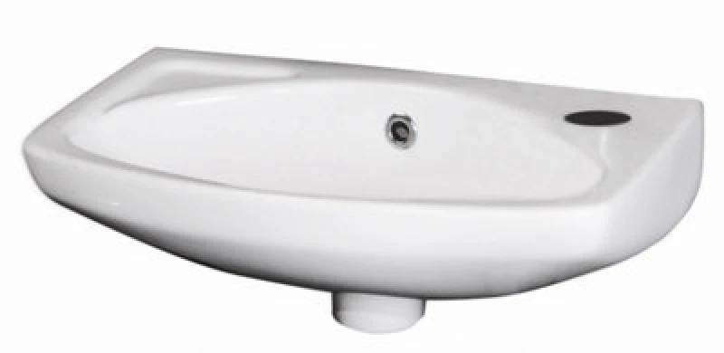 Image of Balterley Bathroom Wall Hung 1 Tap Hole Oval Ceramic Basin with Overflow 450mm White unisex