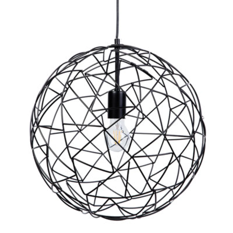 Image of Beliani Pendant Lamp Lemme Metal Black