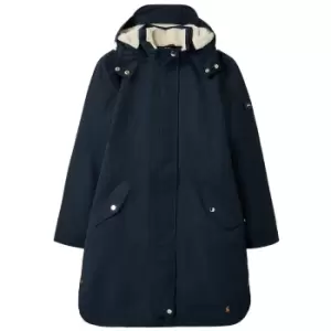 Image of Joules Womens Loxley Cosy Borg Lined Waterproof Coat Marine Navy 18