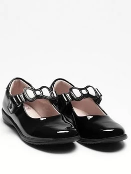 Image of Lelli Kelly Colourissima Bow Dolly School Shoe - Black Patent, Size 8 Younger