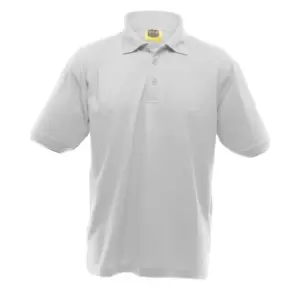 Image of UCC 50/50 Mens Heavyweight Plain Pique Short Sleeve Polo Shirt (L) (White)