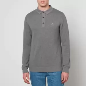Image of GANT Cotton Pique-Knit Polo Shirt - M