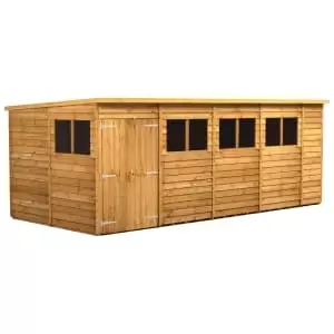 Image of Power Sheds 18 x 8ft Double Door Pent Overlap Dip Treated Shed
