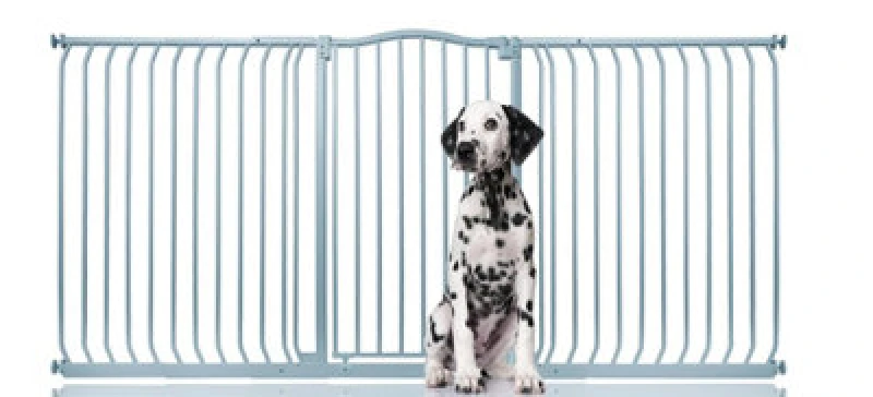 Image of Bettacare Extra Tall Curved Top Dog Gate, 197Cm - 206Cm, Matt Grey, Extra Tall 100Cm In Height, Pressure Fit Pet Gate