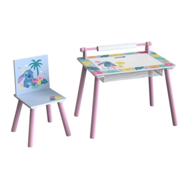 Image of Disney Stitch Kids Table And Chair Set - Wooden Activity Table For Toddlers