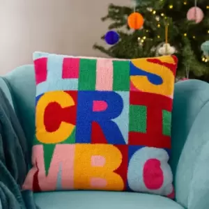 Image of Festive-val Crimbo Cushion Multicolour, Multicolour / 43 x 43cm / Polyester Filled