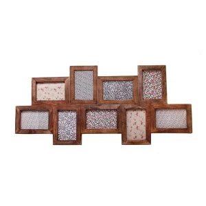 Image of Sass & Belle Dark Wood Photo Frame with 9 Apertures