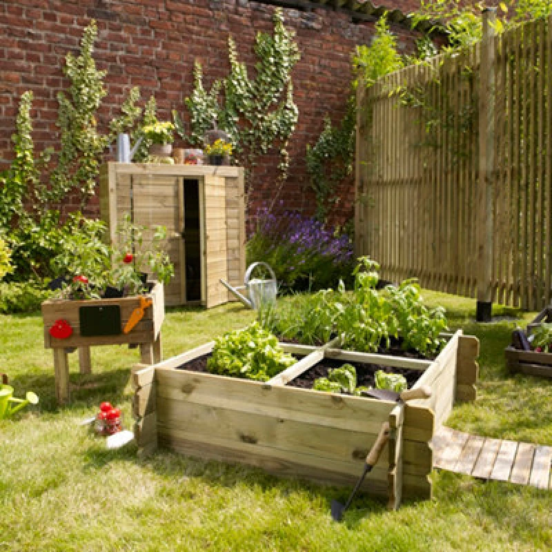 Image of Cerland Basil Vegetable Raised Bed - W100Cm X H27Cm X D100Cm - Traditional - Pressure Treated