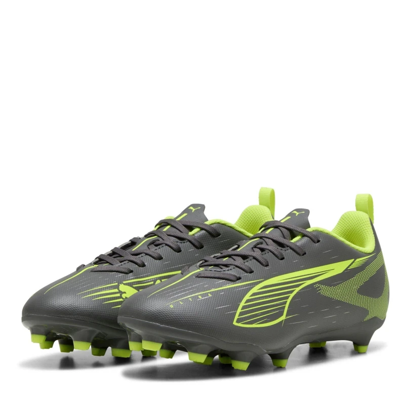 Image of Puma Kids PUMA Ultra 5 Play Firm Ground Football Boots Silver/Yellow male 3 (35.5)