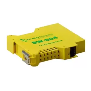 Image of Brainboxes SW-504 network switch Unmanaged Fast Ethernet (10/100) Yellow