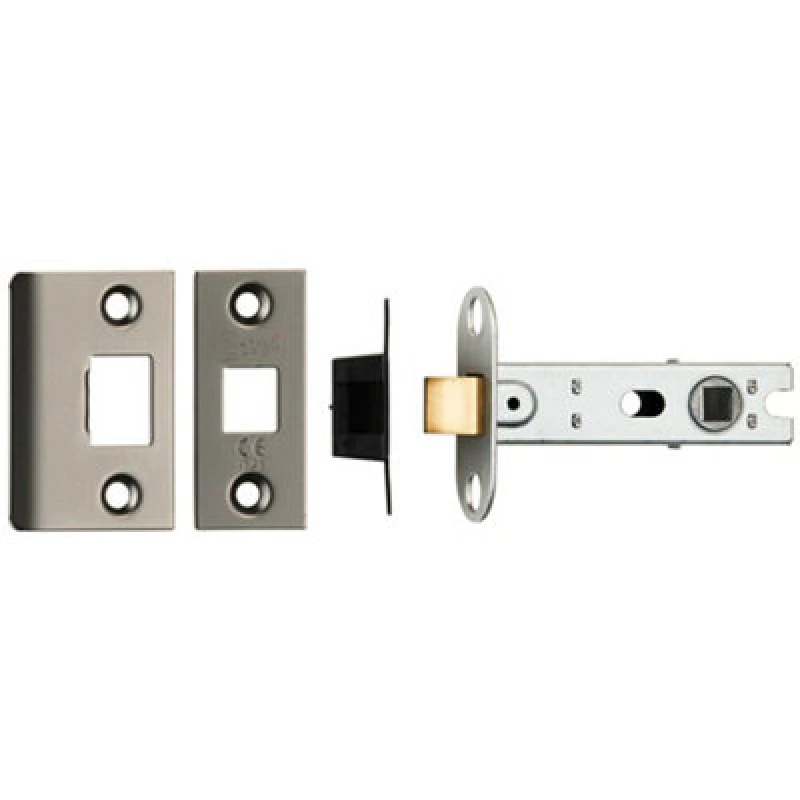 Image of Loops 76mm Tubular Mortice Door Latch Bolt Through Square Forends Matt Bronze Multi unisex