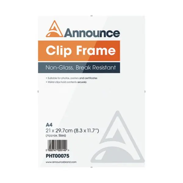 Image of Announce Announce Metal Clip Frame A4 PHT00075 PHT00075