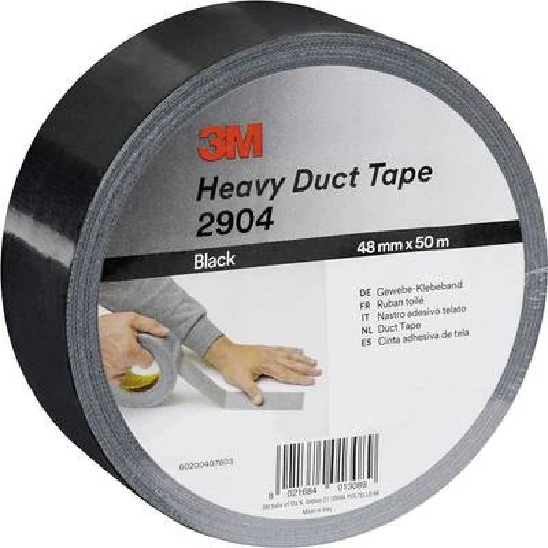 Image of 3M 3M 2904D4850B Cloth tape 3M 2904 Black (L x W) 50 m x 48mm 2904D4850B