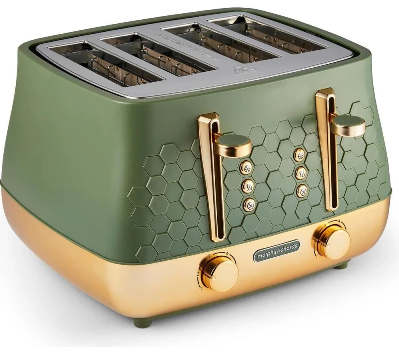 Image of Morphy Richards Cassini 243022 4-Slice Toaster - Olivine, Green 5056765400284