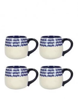 Image of Kitchencraft Mikasa Azores Spot Mugs ; Set Of 4
