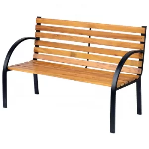 Image of Outsunny Garden Bench, 122Lx60Wx80H cm-Steel/Wood