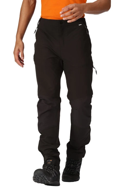 Image of Regatta Regatta Men Isoflex 'Questra V' Water-Repellent Walking Trousers in Jet Black Size: 38R Jet Black 38R Male 5063019260471