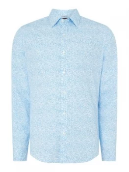 Image of Mens Michael Kors Slim fit cale printed shirt Blue