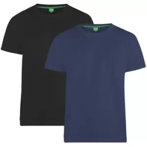 Image of Duke Mens Fenton D555 Round Neck T-Shirts (Pack Of 2) (L) (Black/Navy)