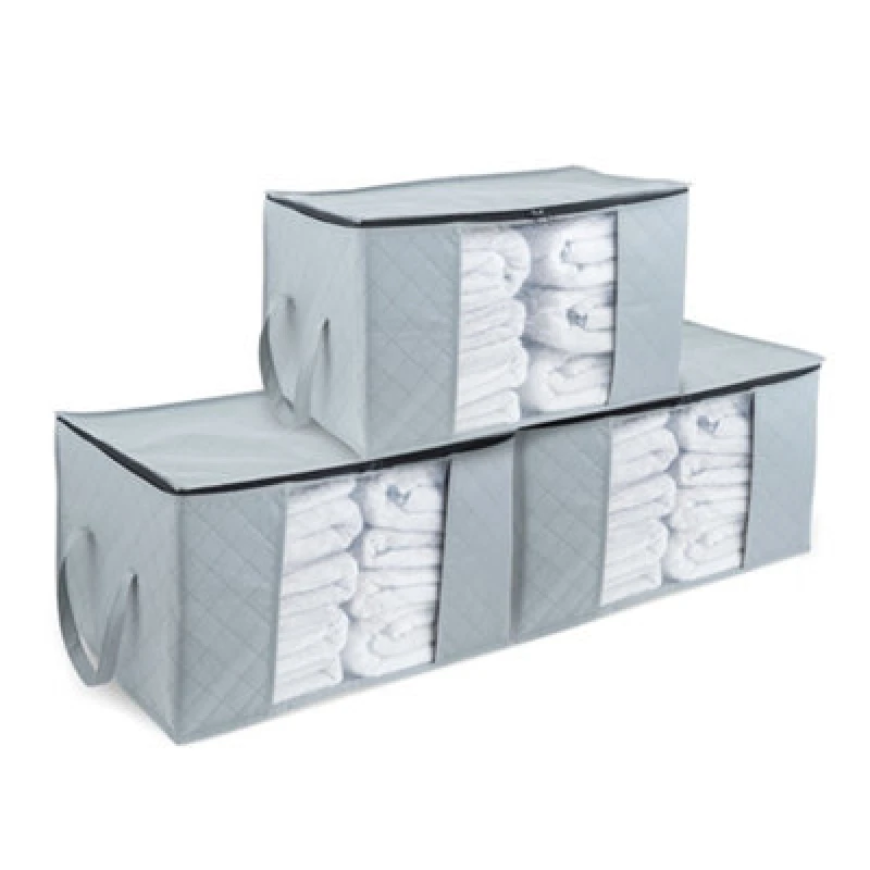 Image of LIVIVO Large Bedding & Clothes Storage Bag - Set of 3 Grey unisex