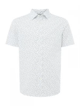 Image of Mens Michael Kors Classic Fit Abstract Eye Shirt White