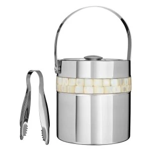Image of Premier Housewares Mother of Pearl Ice Bucket - Stainless Steel