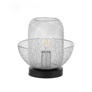 Image of Zair Table Lamp, Silver Net Shade