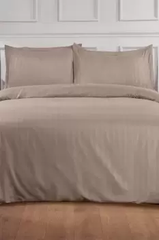 Image of Satin Stripe Duvet Cover with Pillowcase Set