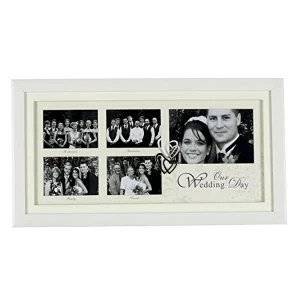 Image of White Double Collage Frame - Wedding Day