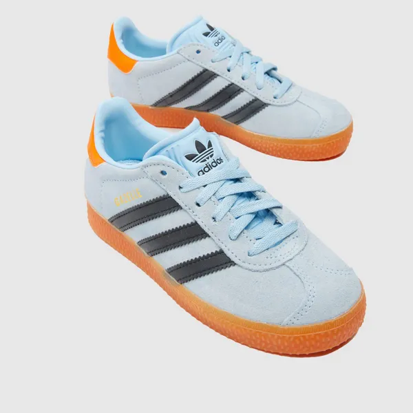 Image of adidas pale blue gazelle Boys Junior trainers Pale Blue UK 2 (EU 34)
