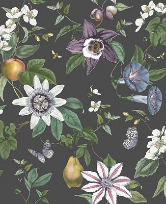 Image of YOL YOL - Fine Decor Sierra Black Floral Botanical Wallpaper Feature Statement Wall WL-FD43060