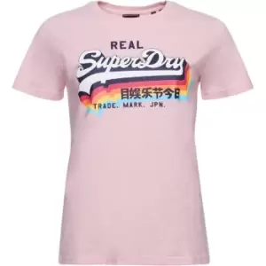 Image of Superdry Vintage Logo T Shirt - Pink