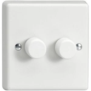 Image of Varilight V-Pro 2x250W 2 Gang 2 Way Dimmer Switch - White - JQP252W