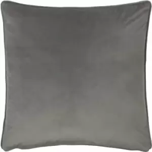 Image of Evans Lichfield Opulence Velveteen Cushion Cover (55cm x 55cm) (Steel Grey) - Steel Grey