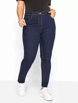 Image of Yours Ruby 28" Straight Leg Jean - Indigo, Blue, Size 32, Inside Leg 28, Women