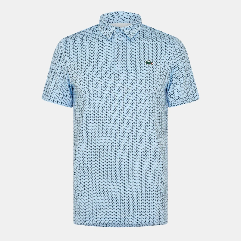 Image of Lacoste Anti-UV Printed Golf Polo Shirt Light Blue/Blue M